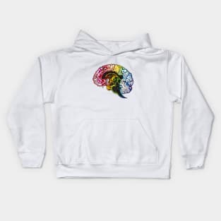 Rainbow Brain by Skye Rain Art Kids Hoodie